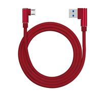Distinct Cordon de Charge Micro USB de 2m Câble de données tressé avec Un coude à 90 degrés pour Samsung Galaxy S7 S6, LG, Nexus, Nokia, PS4 et Plus (Rouge)