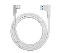 Distinct Cordon de Charge Micro USB de 2m Câble de données tressé avec Un coude à 90 degrés pour Samsung Galaxy S7 S6, LG, Nexus, Nokia, PS4 et Plus (Blanc)