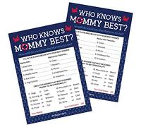 DISTINCTIVS Ahoy It's a Boy Baby Shower - Activités de fête sur le thème nautique - Who Knows Mommy Best - 20 pièces