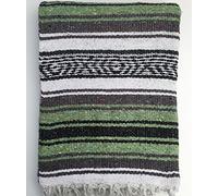 DistinctLook Couverture mexicaine Falsa 6 couleurs tissées à la main pour yoga, méditation, camping, pique-nique, festival (vert pistache)