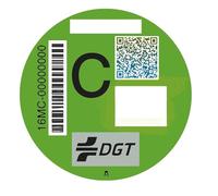 Distintivo Ambiental DGT - Étiquette de type C verte personnalisée pour votre véhicule, officielle et homologuée par la DGT
