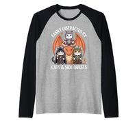 Distrait by Cats and Side Quests Cat Kight Dragon Girl Boy Manche Raglan