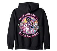 Distrait by Cats and Side Quests Cat Unicorn Princess RPG Sweat à Capuche