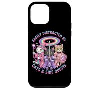 Distrait by Cats and Side Quests Cute Hero Cat Gamer Girl Coque pour iPhone 12 Mini