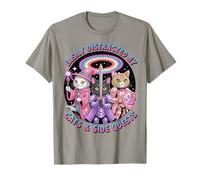 Distrait by Cats and Side Quests Cute Hero Cats Gamer Girl T-Shirt