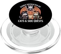 Distrait by Cats and Side Quests Fun Cat Kight Dragon Boy PopSockets PopGrip pour MagSafe