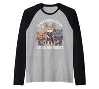 Distrait par Les Chats et Les héros des Chats Nains Elfes orques Manche Raglan