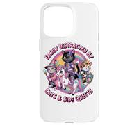 Distrait par Les Chats et Les quêtes Secondaires Cat Princess Gamer Girls Coque pour iPhone 15 Pro Max