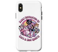 Distrait par Les Chats et Les quêtes Secondaires Cat Princess Gamer Girls Coque pour iPhone X/XS