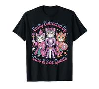 Distrait par Les Chats et Les quêtes Secondaires Gamer Cat Heros T-Shirt