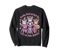 Distrait par Les Chats et Les quêtes Secondaires pour Fille Sweatshirt