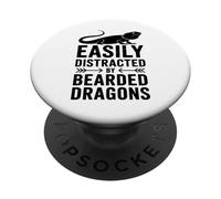 Distrait par Les Dragons barbus Dragon Barbu drôle PopSockets PopGrip Adhésif
