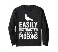 Distrait par Les Pigeons Funny Pigeon Manche Longue