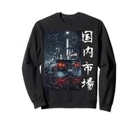 Distress JDM Drift Race Cars, scène Nocturne des Courses de Rue de Tokyo Sweatshirt