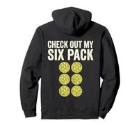 Distressed Athletic Check Out My Six Pack Funny Pickleball Sweat à Capuche