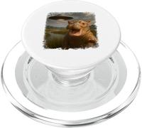 Distressed Baby Hippo UFO Selfie Funny Invasion Alien Humor PopSockets PopGrip pour MagSafe
