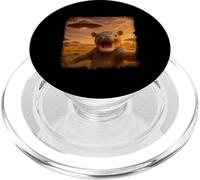 Distressed Baby Hippo UFO Selfie with Funny Invasion Alien PopSockets PopGrip pour MagSafe