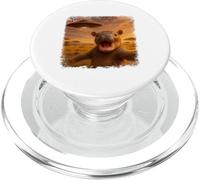 Distressed Baby Hippo UFO Selfie with Invasion Alien Novelty PopSockets PopGrip pour MagSafe