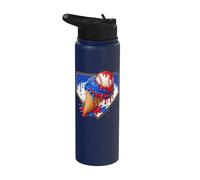 Distressed Baseball Boys Ice Cream Drip Baseball Boys Youth Stainless Steel Insulated Water Bottle