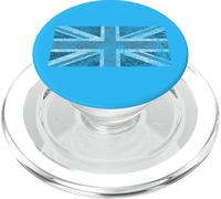Distressed Britain England Union Jack Flag on Light Blue PopSockets PopGrip pour MagSafe