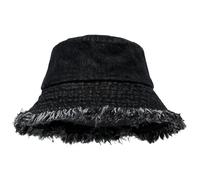 Distressed - Chapeau bob en denim pour homme et femme - Unisexe - Lavé - Pour les voyages en plein air, la mode urbaine, Noir , M