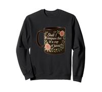 Distressed Compare Cup Java Coffee Sonnet Dix-Huit Citation Sweatshirt