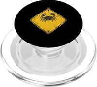 Distressed Crab Warning Sign Ocean Beach PopSockets PopGrip pour MagSafe