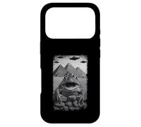 Distressed Frog Selfie at Pyramids Funny Vintage UFO Saying Coque pour iPhone 17 Pro