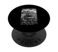 Distressed Frog Selfie at Pyramids Funny Vintage UFO Saying PopSockets PopGrip Adhésif