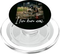 Distressed I Live Here Now Goose Baseball Funny Animal PopSockets PopGrip pour MagSafe