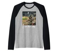 Distressed I Live Here Now Sloth Baseball Animal Mignon Manche Raglan
