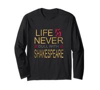 Distressed Life Never Dull Shakespeare Slogan humoristique Meme Manche Longue