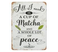 Distressed Matcha Lovers Metal Sign Calming Tea Wall-Art For Kitchen Breakfast Area Studio Lounge Loft 8 X 12 inch