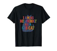 Distressed Melancholy Gib Cat Falstaff Shakespeare Citation T-Shirt