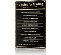 Distressed Metal Tin Sign Investment Principles Daily Reminder Bold Lettering Wall-Art for Gym Laundry Room Bathroom Sunroom 8 X 12 in