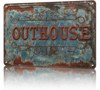 Distressed Metal Tin Sign Outhouse Homestead Charm Daily Reminder Wall-Art for Apartment Studio Hallway Sunroom 8 X 12 in