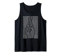 Distressed Optical Illusion Funny Crossed Fingers Hand Sign Débardeur