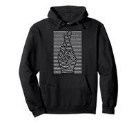 Distressed Optical Illusion Funny Crossed Fingers Hand Sign Sweat à Capuche