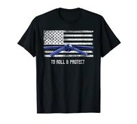 Distressed Police Jujitsu brésilien fin ligne bleue T-Shirt