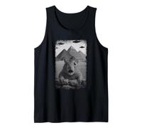 Distressed Rat Selfie at Pyramids Funny Vintage UFO Alien Débardeur