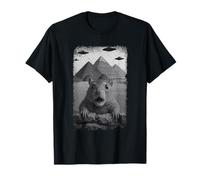 Distressed Rat Selfie at Pyramids Funny Vintage UFO Alien T-Shirt