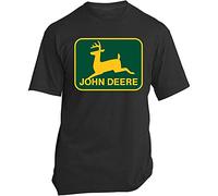 Distressed Retro, Logo, John, Deere, Tshirt,Unisex Tshirt Black Black L