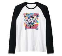 Distressed Take Me Out to The Ball Game for Retro Baseball Game Manche Raglan
