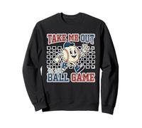 Distressed Take Me Out to The Ball Game for Retro Baseball Game Sweatshirt