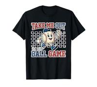 Distressed Take Me Out to The Ball Game for Retro Baseball Game T-Shirt