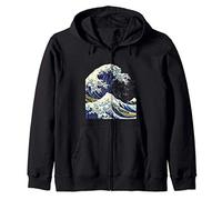 Distressed The Great Wave Hokusai Sweat à Capuche