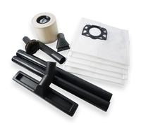 Distri+ - Kit d'accessoires pour aspirateur ø 35 mm Compatible avec Kärcher WD3, MV3-5 Sacs Microfibres, 1 Filtre Cartouche, 2 brosses Meuble, suceur Mixte Eau/poussière, suceur Plat et 2 Tubes