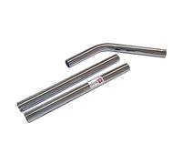 Distri+ - Lot de 2 Tubes + 1 coude métal en Acier chromé Compatible pour aspirateur Taski, Numatic... - Diamètre : 38mm