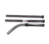 Distri+ - Lot de 2 Tubes + 1 coude métal en Acier chromé pour aspirateur Taski, Numatic... - Diamètre : 32mm