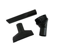 Distri+ - Lot de 3 Accessoires universels pour aspirateur ø 37 mm - suceur Long Plat + Brosse Ronde + suceur Triangulaire Compatible avec Nilfisk, Karcher, Bosch, Miele, Rowenta, Philips...